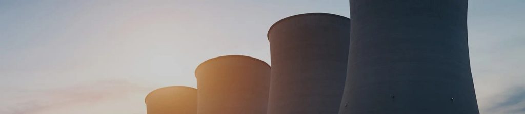 Nuclear power plant smoke stacks